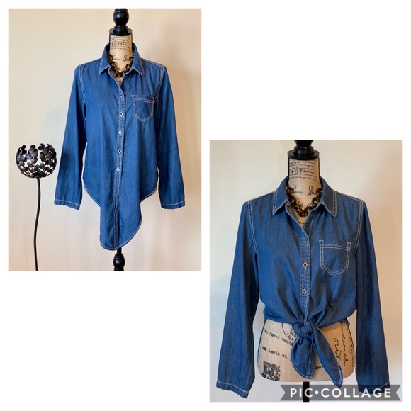 Seven7 Tops - LIKE NEW-SEVEN 7 Chambray button up-L